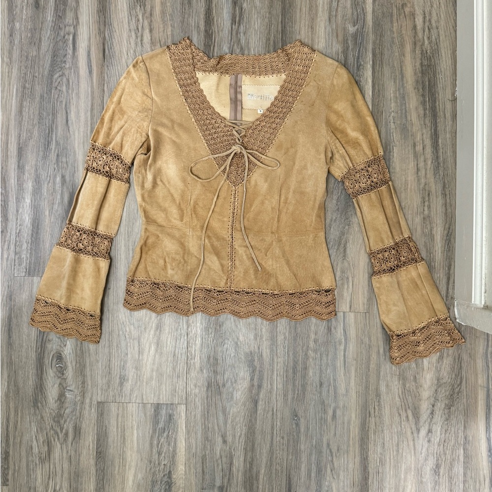Vintage Mertillo Suede Blouse sz: Small